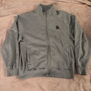 OVO essential Logo print zip up grey hoodie size medium men